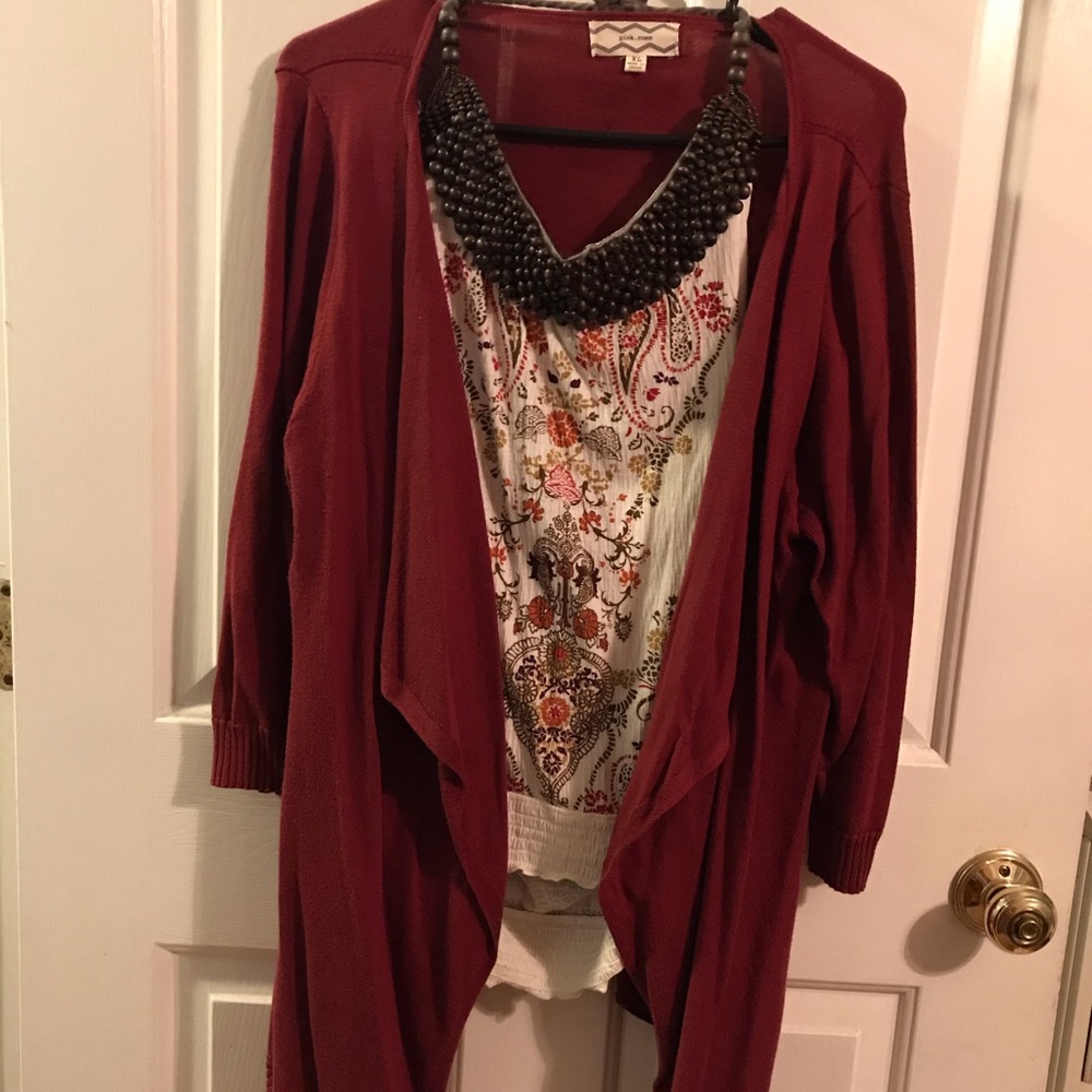 Women’s cardigan and embellished top bundle